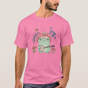 Cottagecore Aesthetic Kawaii Unicorn Frog Playing T-Shirt
