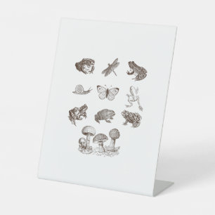 Cottagecore Aesthetic Mushroom Academia Frog Gobli Pedestal Sign