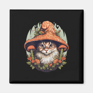 Cottagecore Aesthetic Mushroom Cat Mushroom Magnet