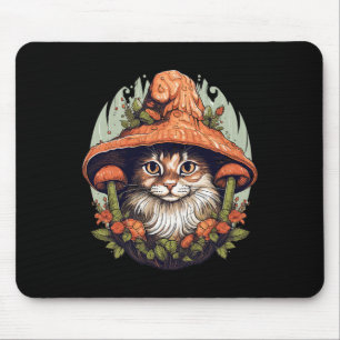Cottagecore Aesthetic Mushroom Cat Mushroom Mouse Pad