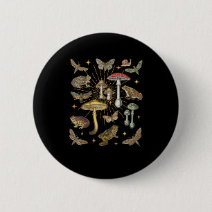 Cottagecore Aesthetic Mushroom Frog Butterfly Gobl 6 Cm Round Badge