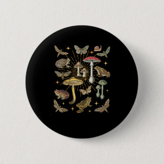 Cottagecore Aesthetic Mushroom Frog Butterfly Gobl 6 Cm Round Badge