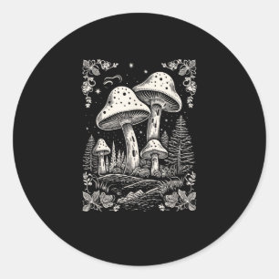Cottagecore Aesthetic Mushroom Goblincore Mycology Classic Round Sticker