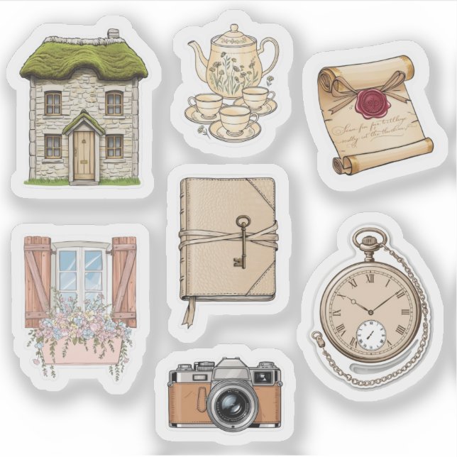 Cottagecore Aesthetic Sticker Sheet (Front)