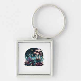 Cottagecore And Aesthetic Goblincore Mushroom Fair Key Ring