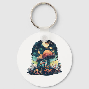 Cottagecore And Aesthetic Goblincore Mushroom Fair Key Ring