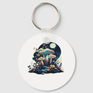 Cottagecore And Aesthetic Goblincore Mushroom Fair Key Ring