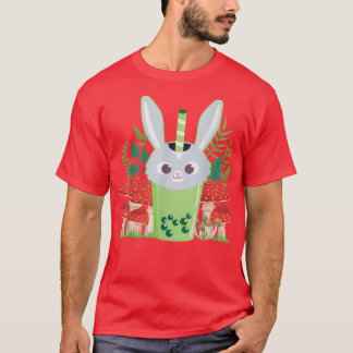 cottagecore and bubble tea rabbit rabbit cottage  T-Shirt
