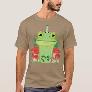 cottagecore and frog bubble tea cottage frog Premi T-Shirt