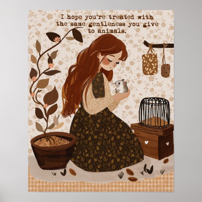 Cottagecore Animal Lover Wall Art (Front)
