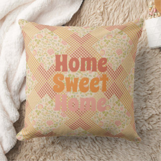 Cottagecore Autumn Floral Patchwork Quilt Pattern Cushion