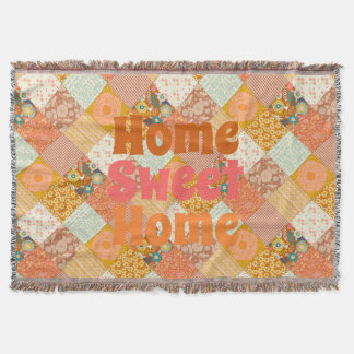 Cottagecore Autumn Floral Patchwork Quilt Pattern Throw Blanket