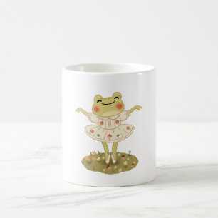 Cottagecore Ballet Frog Mushroom Art Coffee Mug