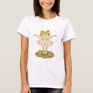 Cottagecore Ballet Frog Mushroom Art T-Shirt
