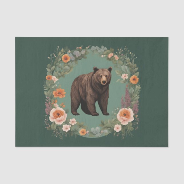 Cottagecore Bear Decoupage Tissue Paper (Front)