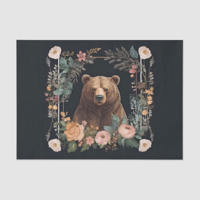 Cottagecore Bear Decoupage Tissue Paper (Front)