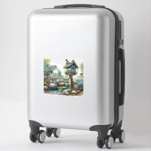 Cottagecore Birdhouse Garden Watercolor