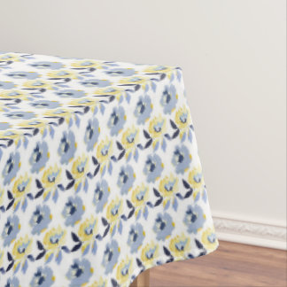 Cottagecore Blue & Yellow Floral Pattern Tablecloth
