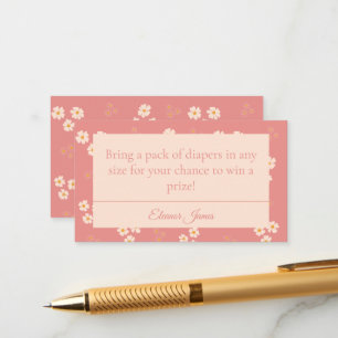 Cottagecore Blush Pink Daisy Floral Enclosure Card