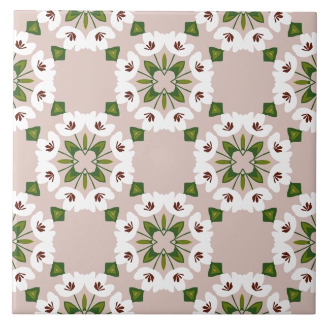 Cottagecore Botanical Flower Tile (Front)