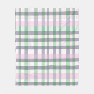 Cottagecore Buffalo Plaid Pastel Spring Cosy Fleece Blanket