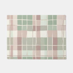 Cottagecore Buffalo Plaid Pastel Spring Modern Doormat