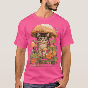 Cottagecore Cat Flower Aesthetic Mushroom Outfit F T-Shirt