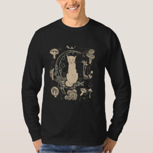 Cottagecore Celestial Boho Mystical Mushrooms Moon T-Shirt