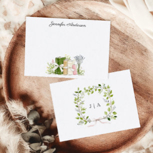 Cottagecore Chateau Monogram Book Personalised Card
