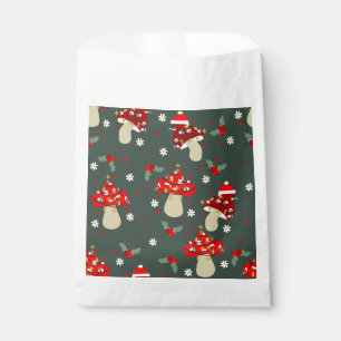 cottagecore christmas mushrooms daisies holly  favour bags