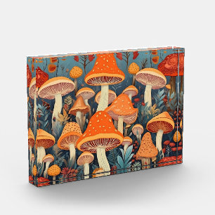 Cottagecore Colorful Mushrooms Photo Block