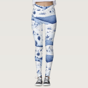 Cottagecore Countryside Toile Pattern Leggings
