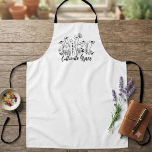 Cottagecore Cultivate Grace Wildflower Spring Gift Apron