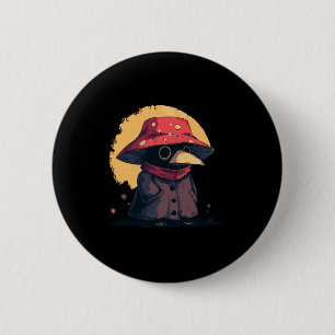Cottagecore Cute Chubby Plague Doctor Mushroom Hat 6 Cm Round Badge