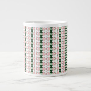 Cottagecore Cute Festive Christmas Stripe Pattern Large Coffee Mug