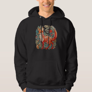 Cottagecore Cute Floral Red Fox Aesthetic Women Gi Hoodie