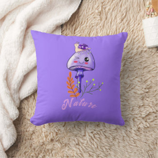 cottagecore cute mushroom and snail cushion