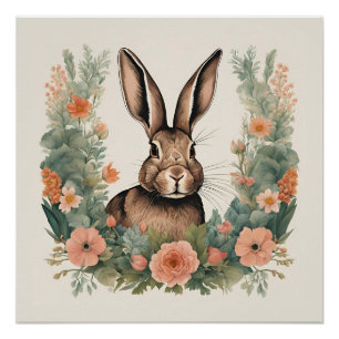 Cottagecore Cute Rabbit Poster