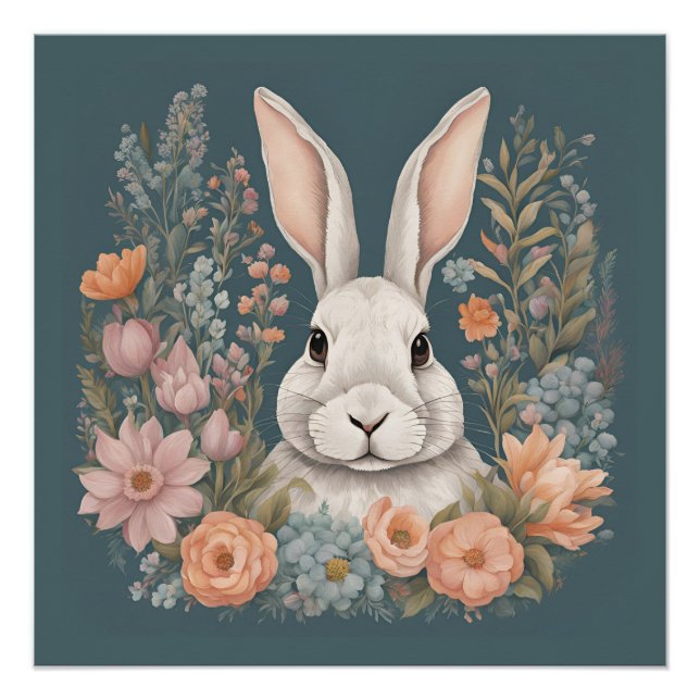 Cottagecore Cute Rabbit Poster (Front)