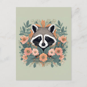 Cottagecore Cute Racoon Postcard