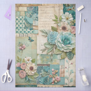 Cottagecore Decoupage Pastel Floral Collage Craft Tissue Paper