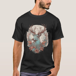 Cottagecore Deer Animal Nature flowers Gardner Ga T-Shirt