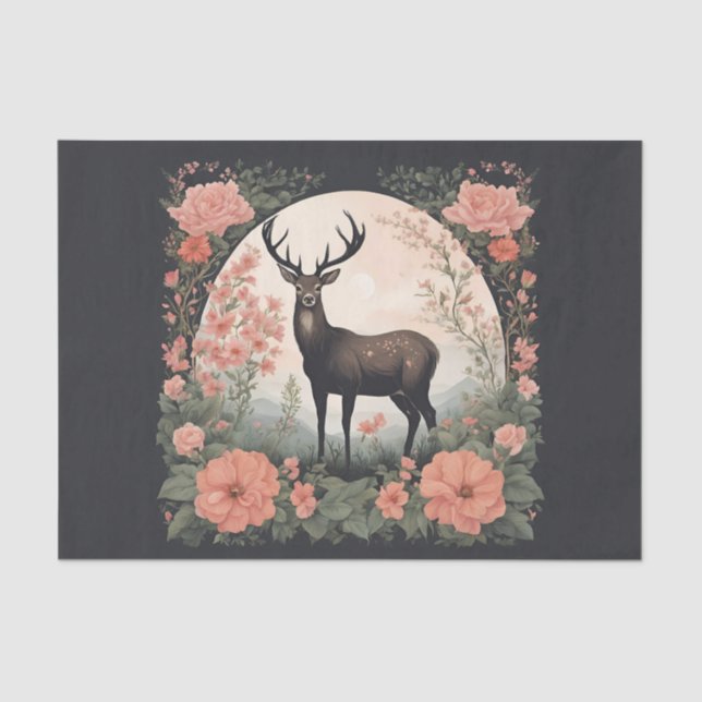 Cottagecore Deer Decoupage Tissue Paper (Front)