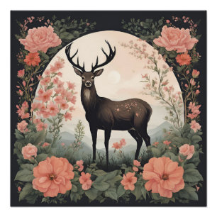 Cottagecore Deer Poster