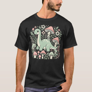 Cottagecore Dinosaur Mushroom Aesthetic Cute Brach T-Shirt