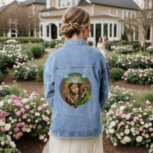 Cottagecore Fairy Frog Denim Jacket