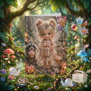 Cottagecore Fairy Girl's   Colour Me Birthday Card