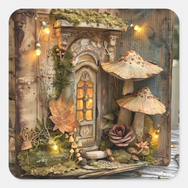 Cottagecore Fairy House Scrapbook Sticker (Front)