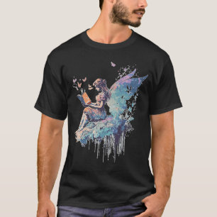 Cottagecore Fairy Reading Book Pastel Goth Waterco T-Shirt