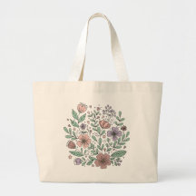 Cottagecore Floral Canvas Tote Bag